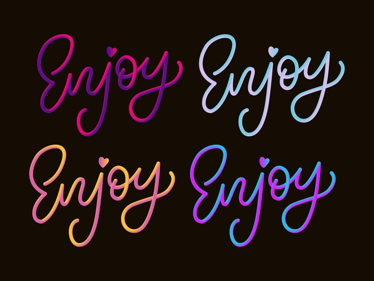 Enjoy slogan inscription. Greeting card with calligraphy. Hand drawn lettering design. Photo overlay. Typography for banner, poster or apparel design. Isolated vector element.
