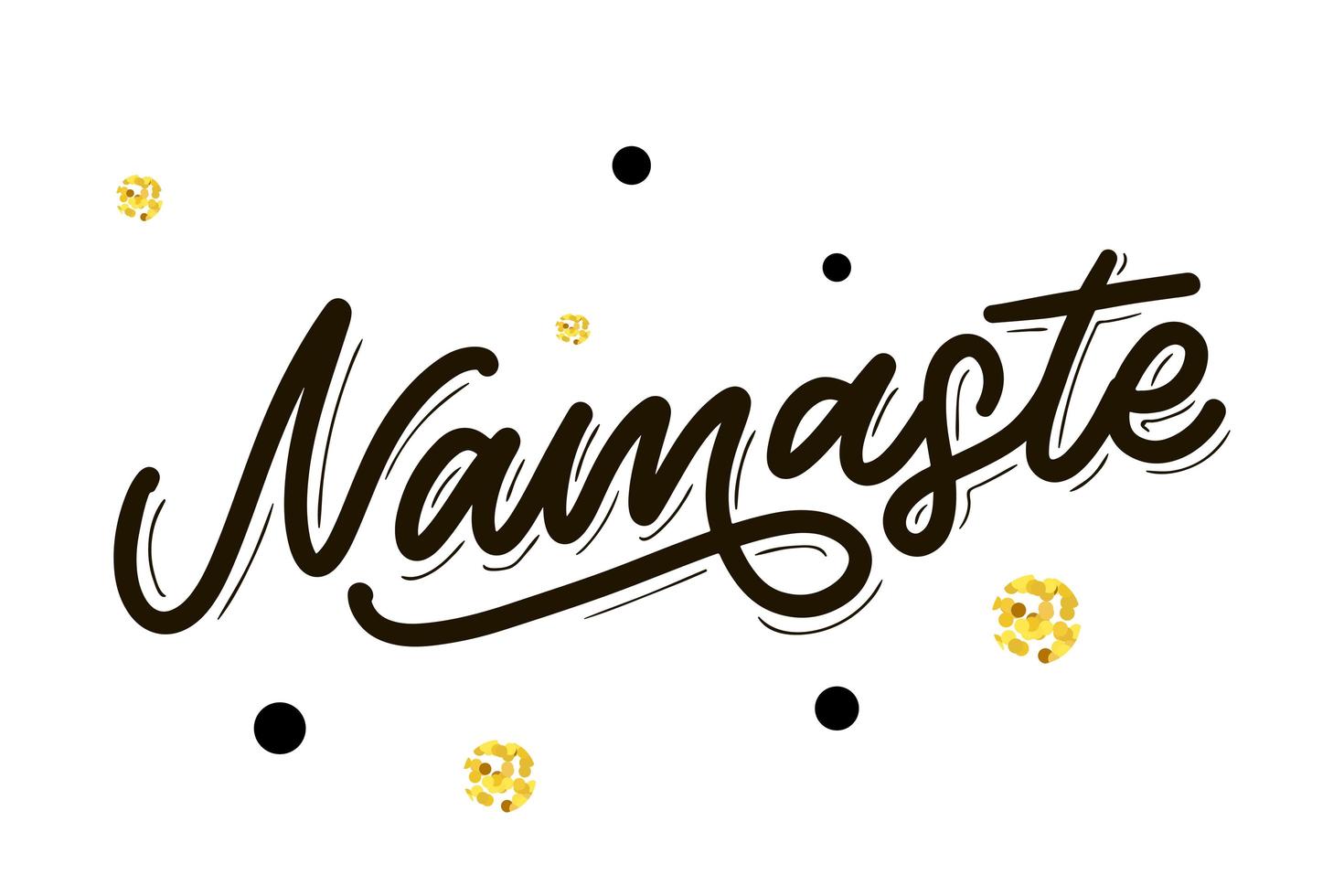 letras namaste dibujadas a mano. saludo indio, hola en hindi. elegante escritura cursiva, caligrafía moderna. ilustración vectorial aislada. vector