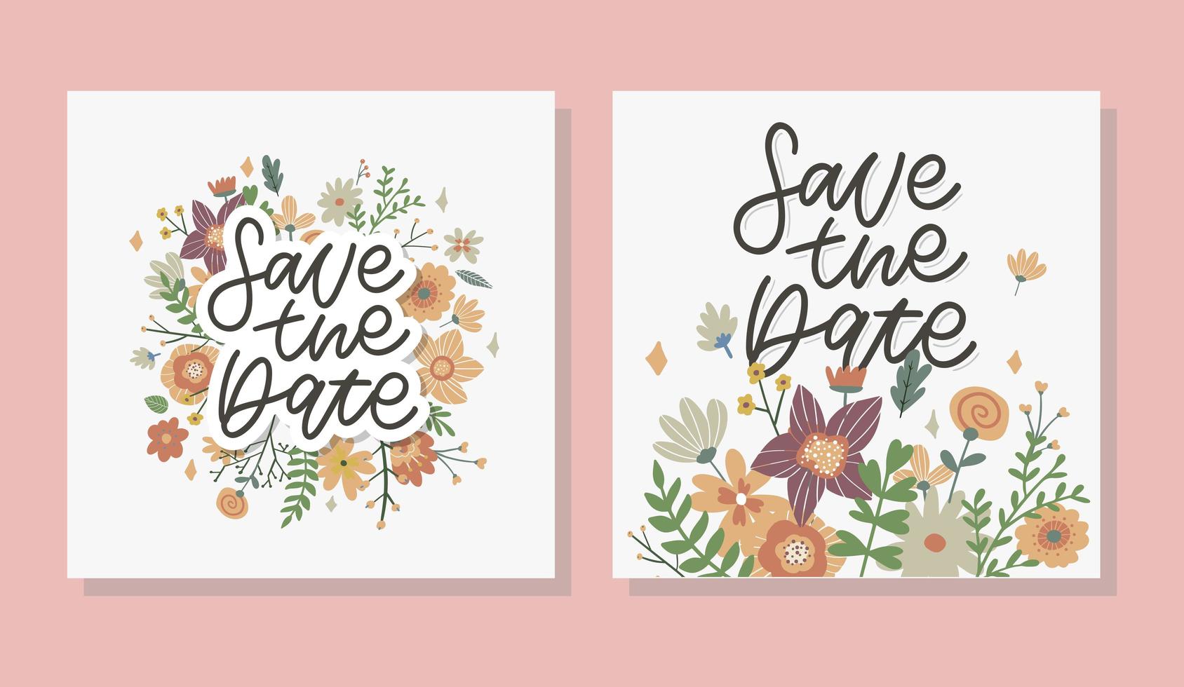 Charming Save the Date Lovely spring concept card. Awesome flowers and birds made in watercolor technique. Bright romantic card with summer flowers in vector background