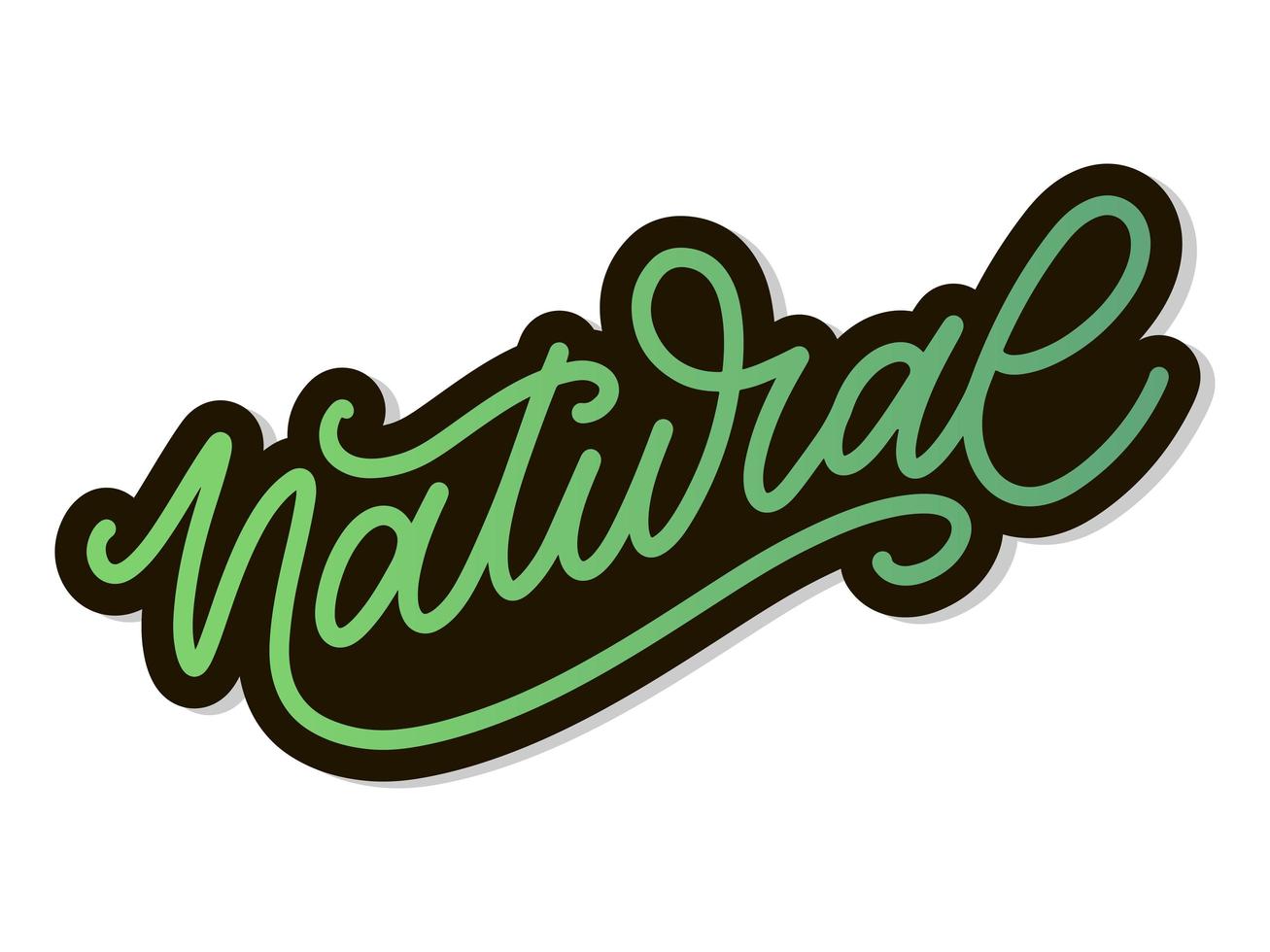 100 Natural Vector Lettering Stamp Illustration slogan calligraphy