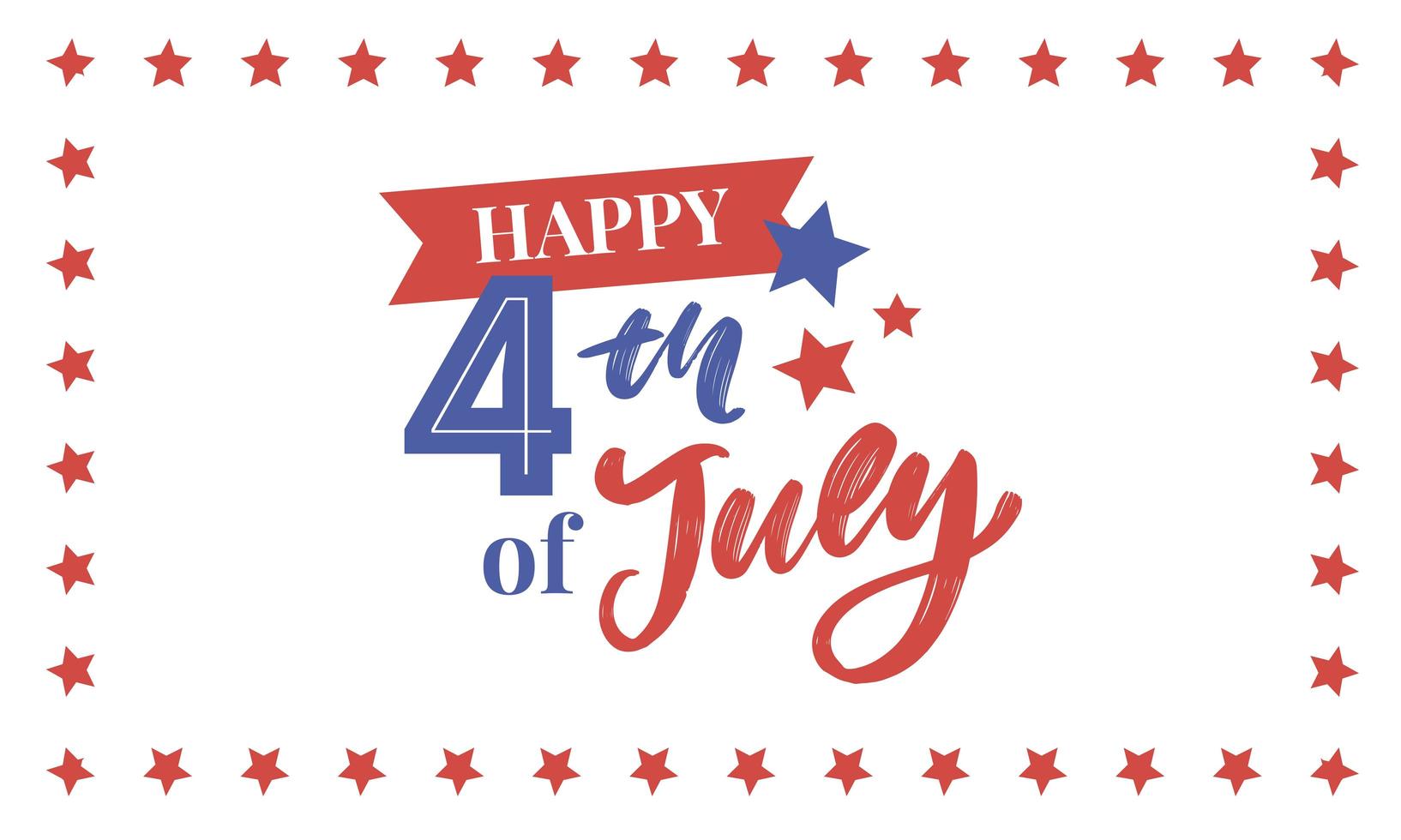 illustration of 4th of July Background with American flag vector