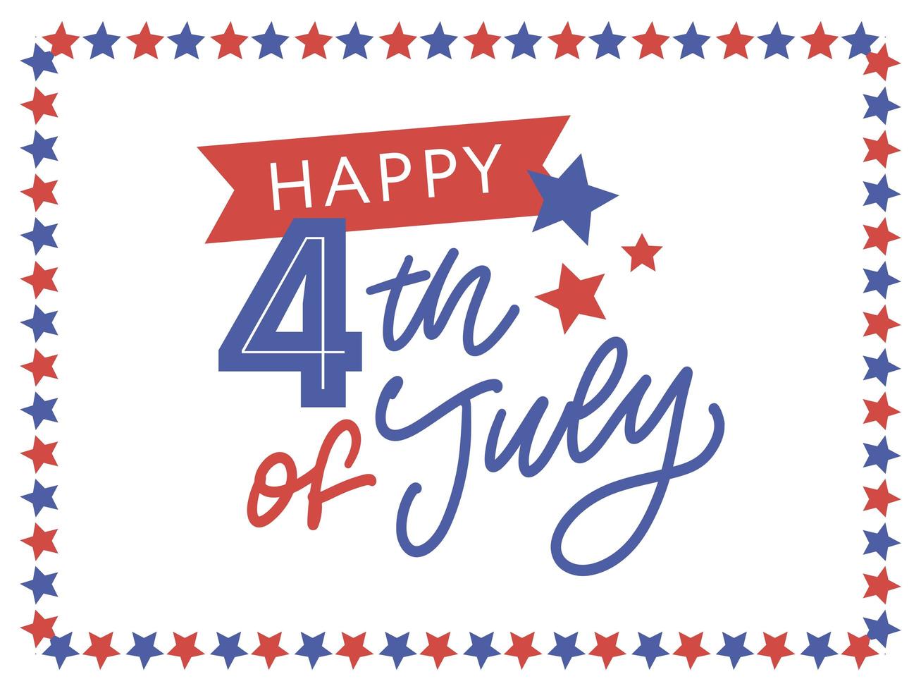 illustration of 4th of July Background with American flag vector