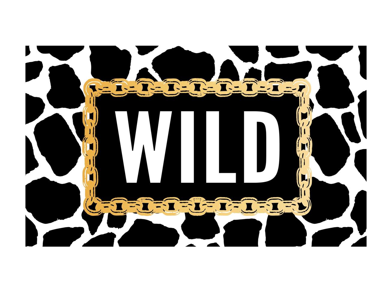 Decorative Wild Text with Giraffe Pattern, Fashion, Card and Poster Print slogan vector