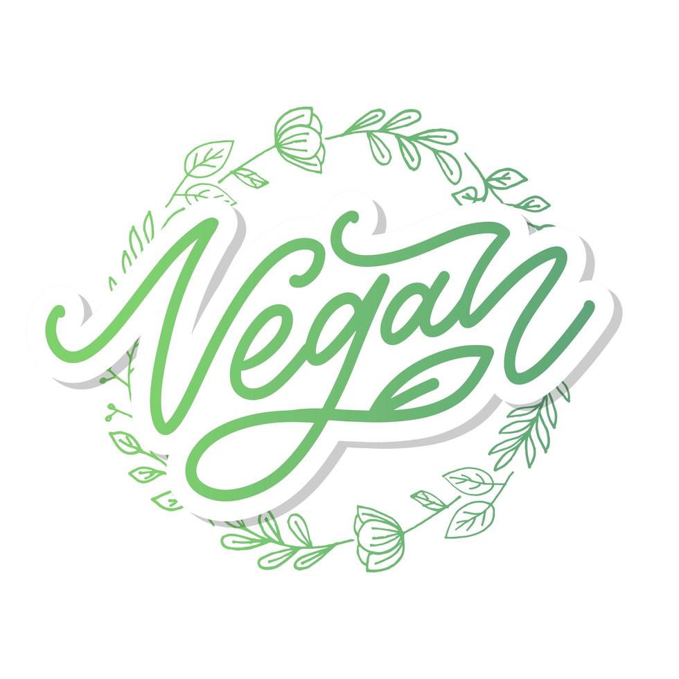 Vector illustration, food design. Handwritten lettering for restaurant, cafe menu. Vector elements for labels, logos, badges, stickers or icons. Calligraphic and typographic collection. Vegan menu