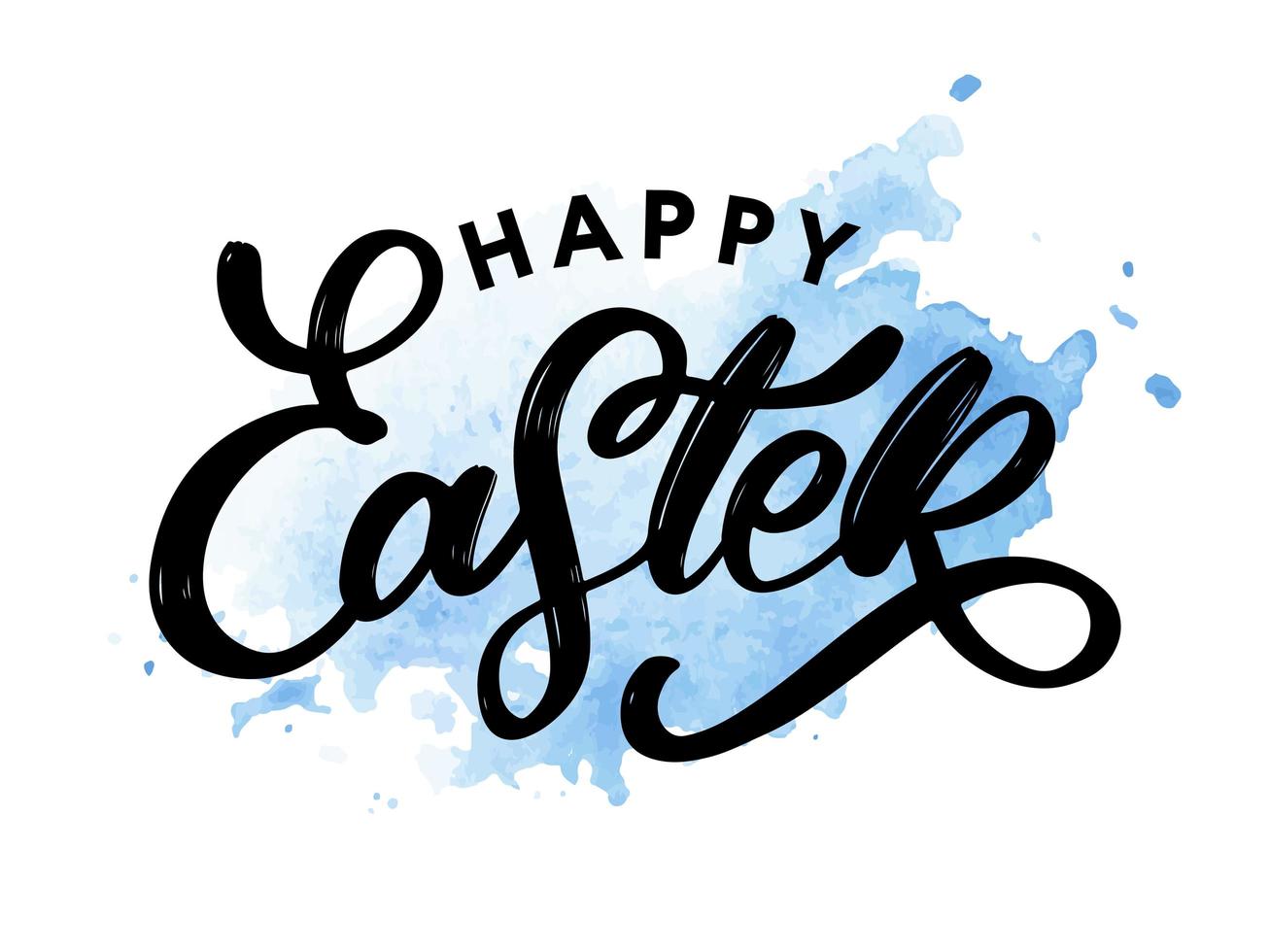 Happy Easter lettering card. Hand drawn lettering poster for Easter. Ink illustration. Modern calligraphy. Happy Easter typography background. vector