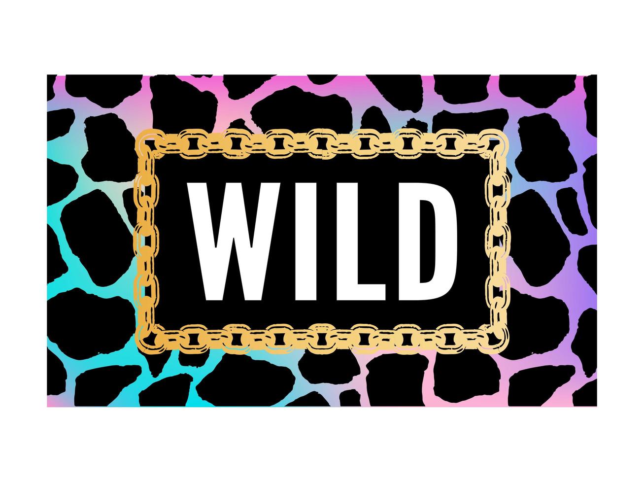 Decorative Wild Text with Giraffe Pattern, Fashion, Card and Poster Print slogan vector