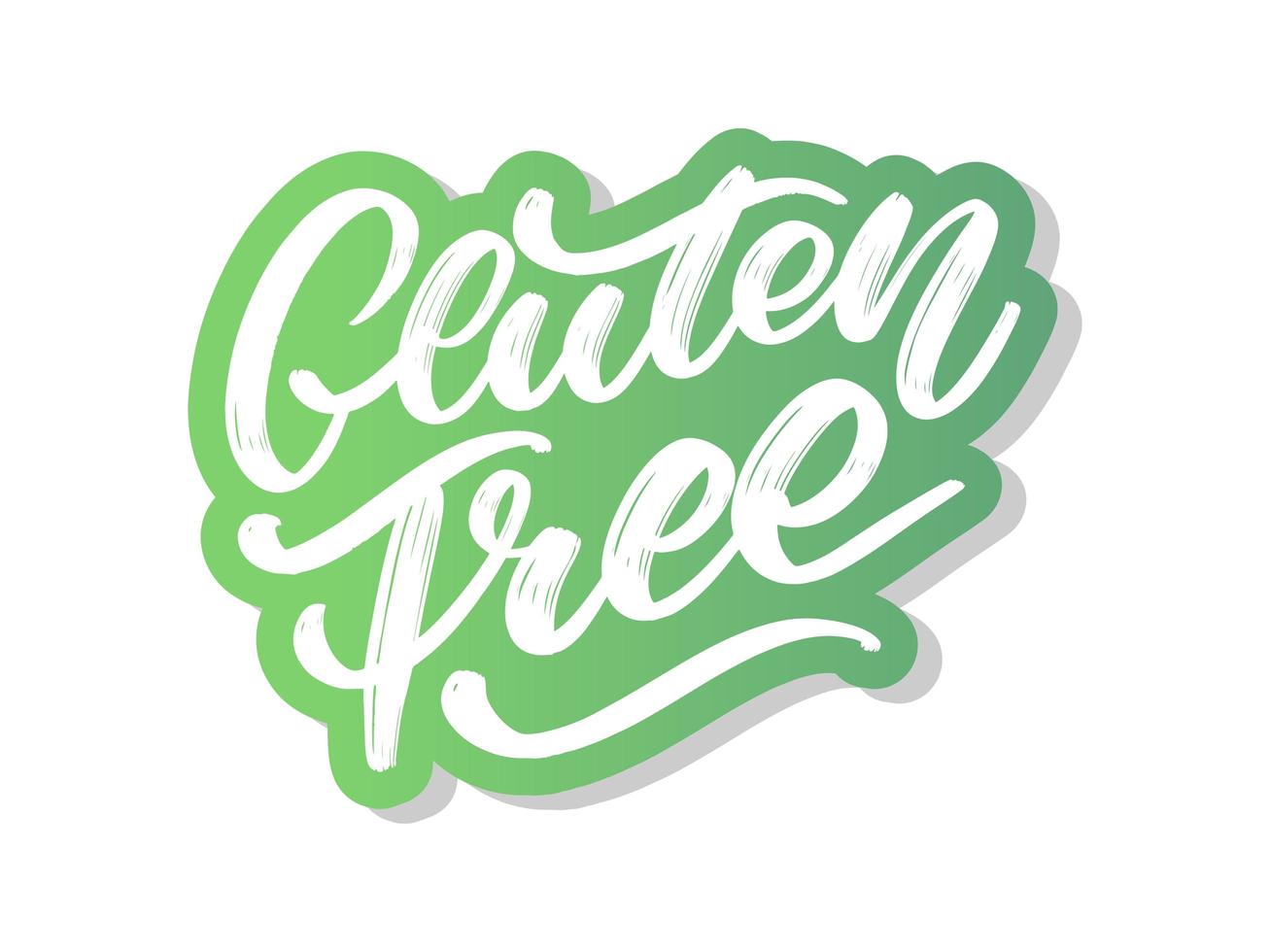 Gluten free label. Hand drawn brush lettering. Logo, badge template for healthy food stores and markets. vector