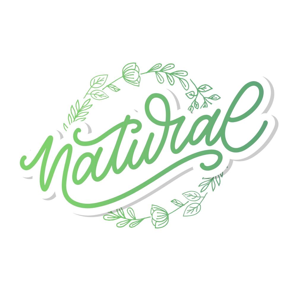 100 Natural Vector Lettering Stamp Illustration slogan calligraphy