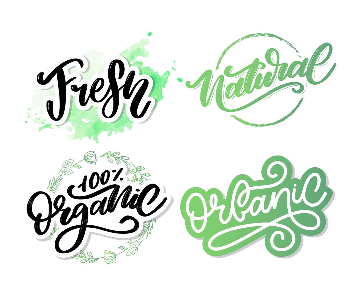 100 Natural Vector Lettering Stamp Illustration slogan calligraphy