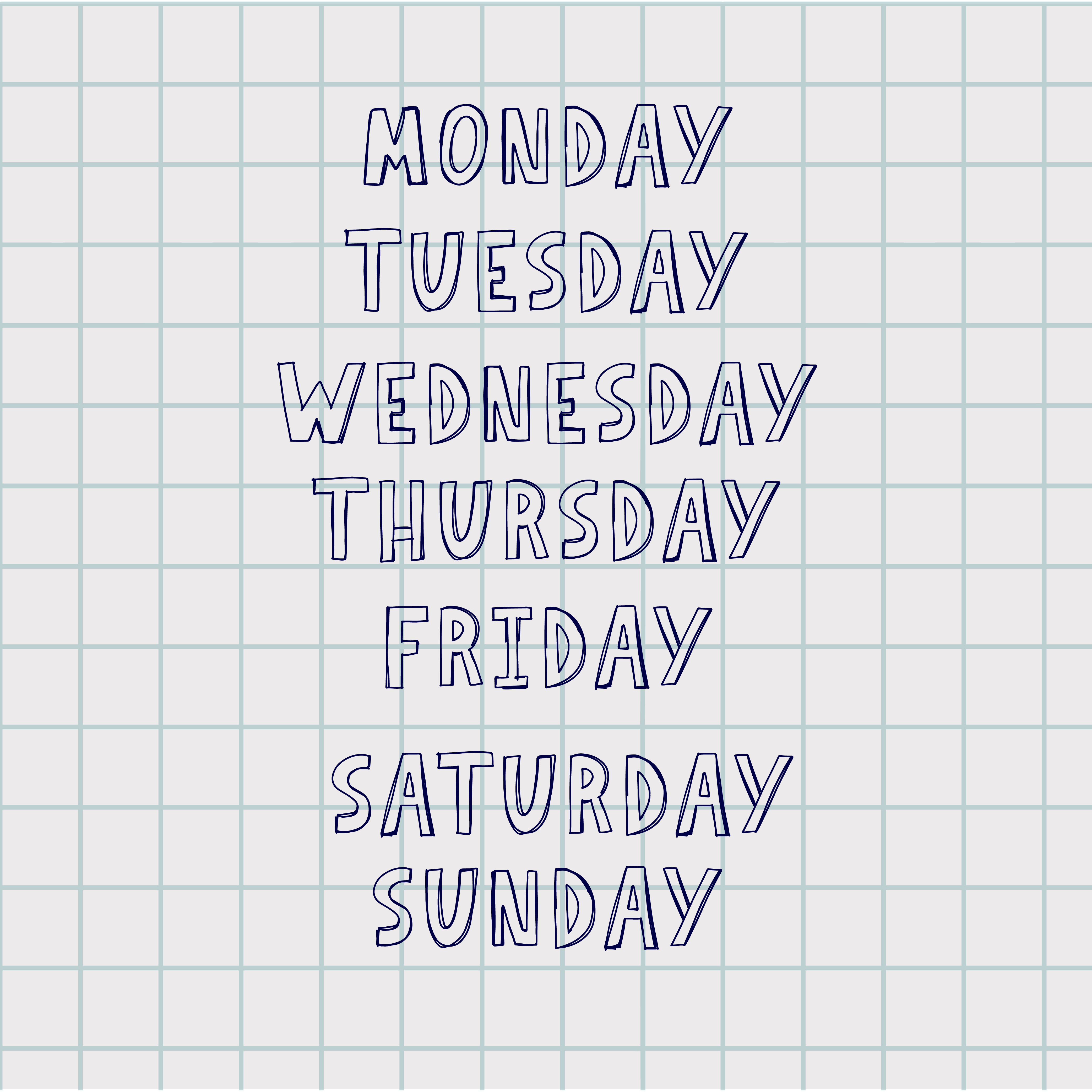 Handwritten days of the week monday, tuesday, wednesday, thursday, friday, saturday  sunday. Modern colorful design for calendar, weekly plan, organizer. Vector  illustration 6656246 Vector Art at Vecteezy