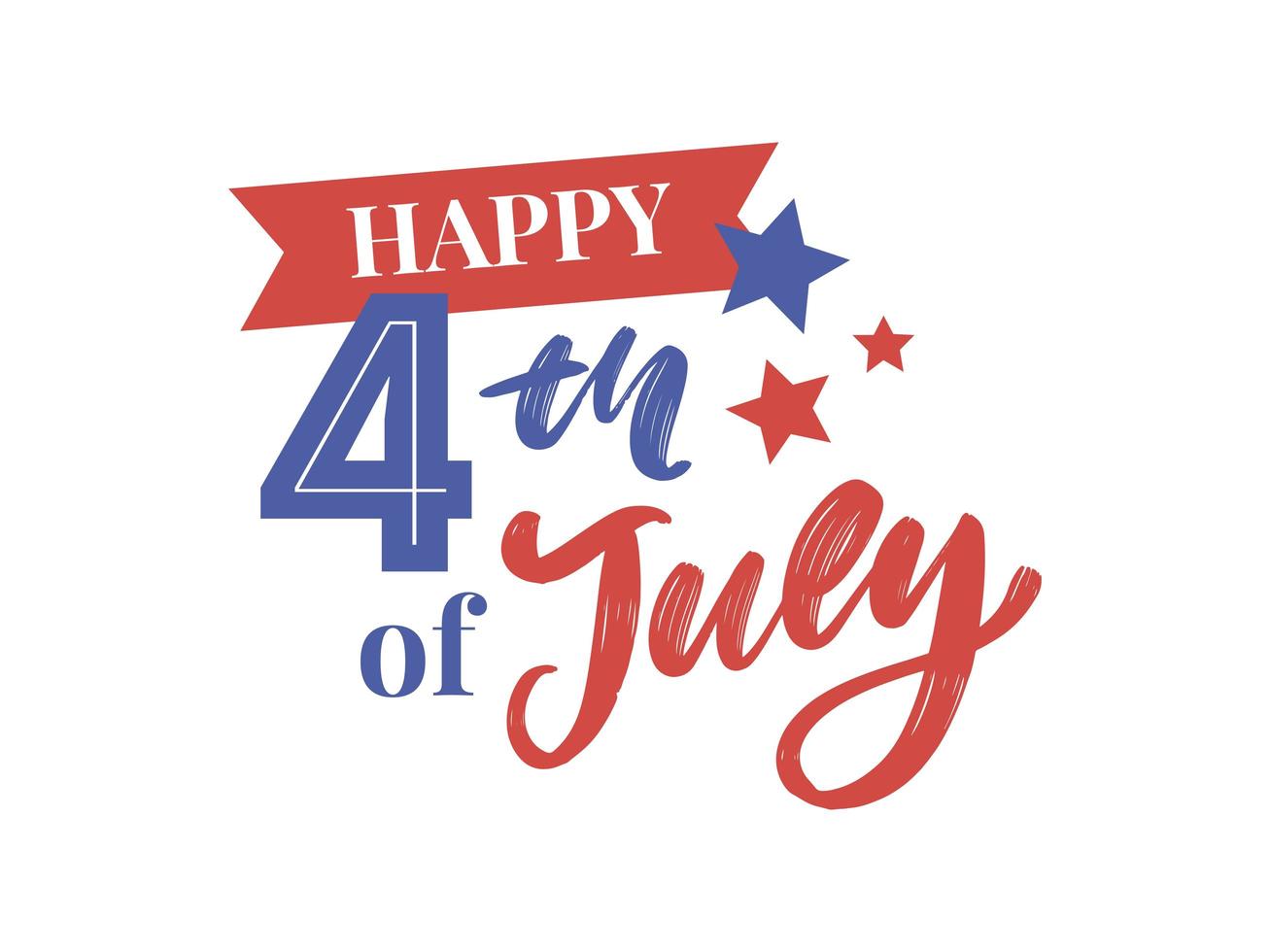 illustration of 4th of July Background with American flag vector