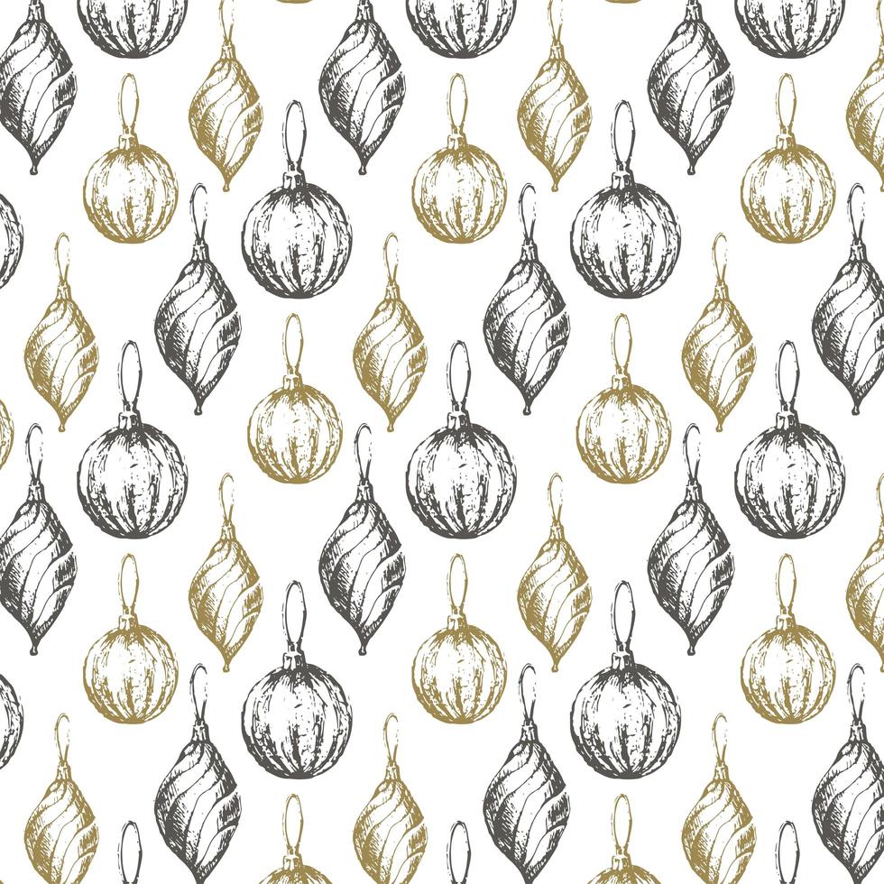 Hand-drawn sketch Christmas pattern NEw year gift vector
