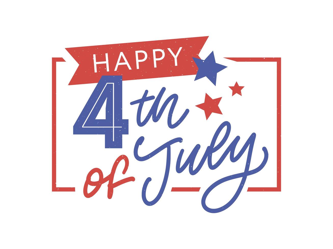 illustration of 4th of July Background with American flag vector