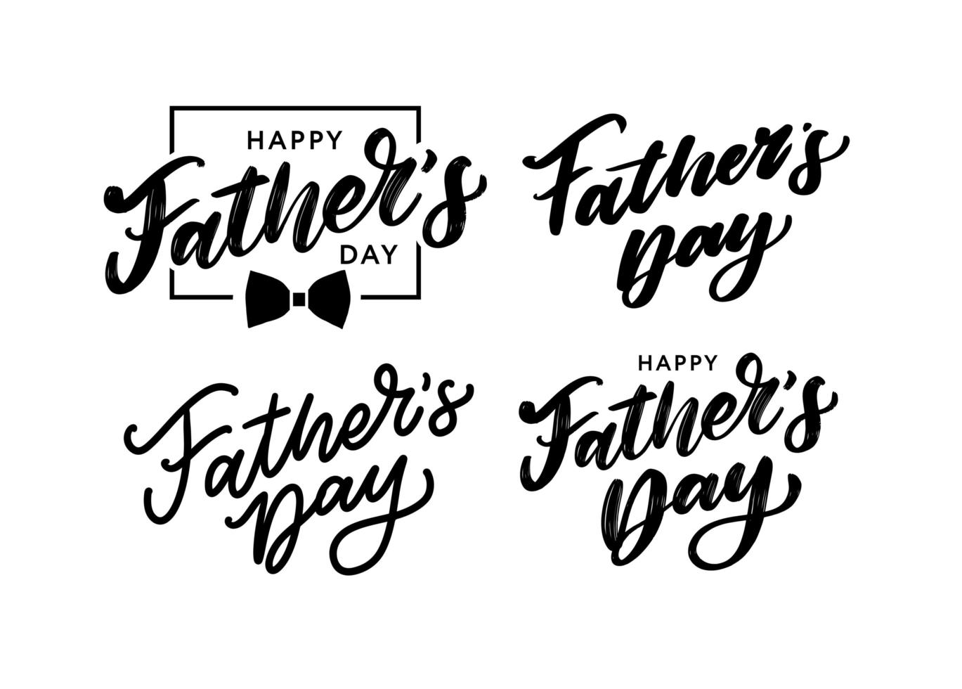 Happy Fathers Day Lettering Holiday Calligraphy Text 3515702 Vector