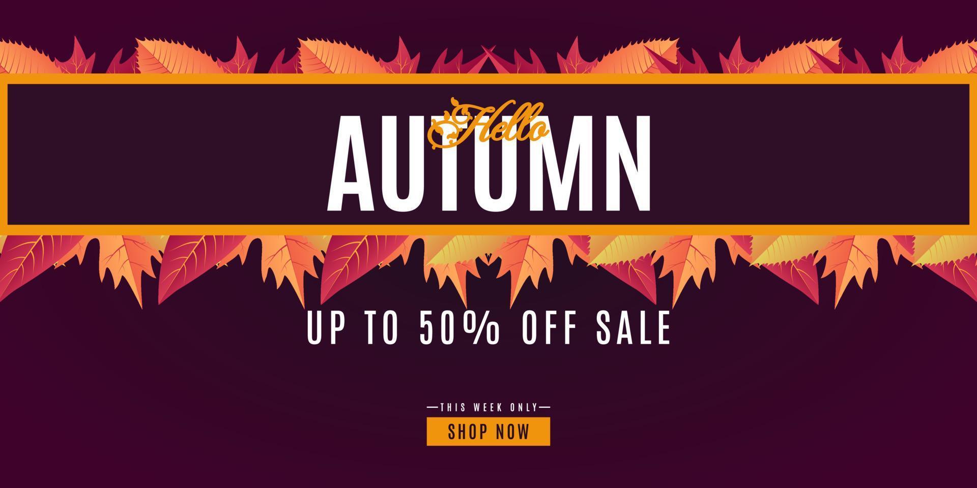 Autumn Sale background design with colorful leaves vector
