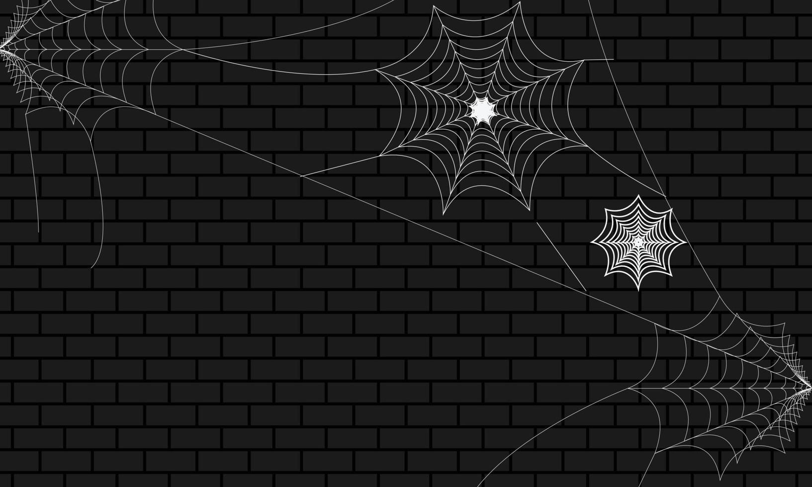 spider and web black background vector