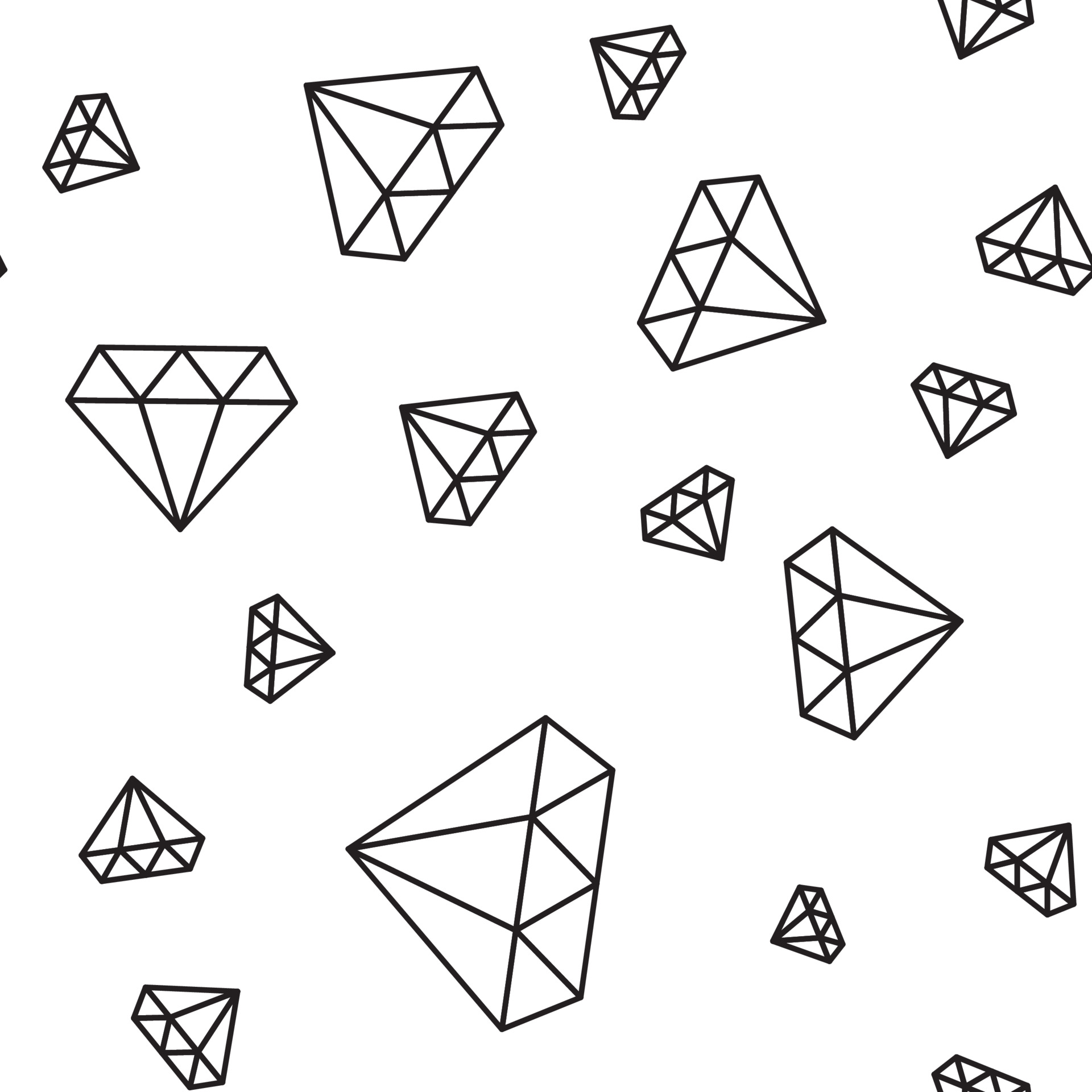 Vertical 2D illustration of a seamless diamond shape wallpaper