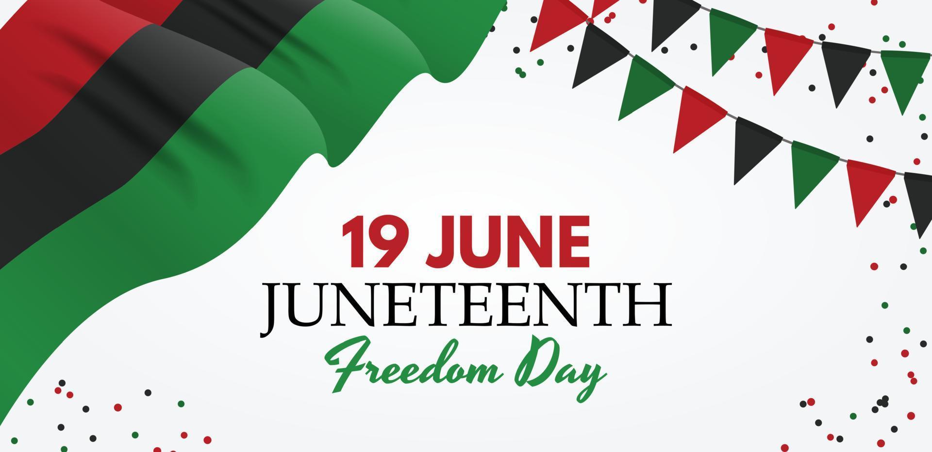 19 June African American Emancipation Day. Juneteenth Freedom Day. 19 June African American Emancipation Day holiday background. Vector illustration