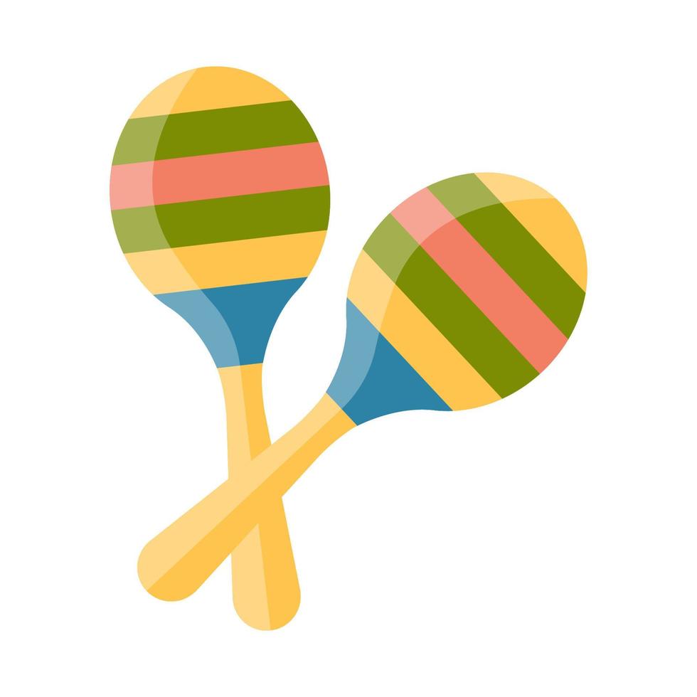 festive maracas on white background icon. Vector Illustration