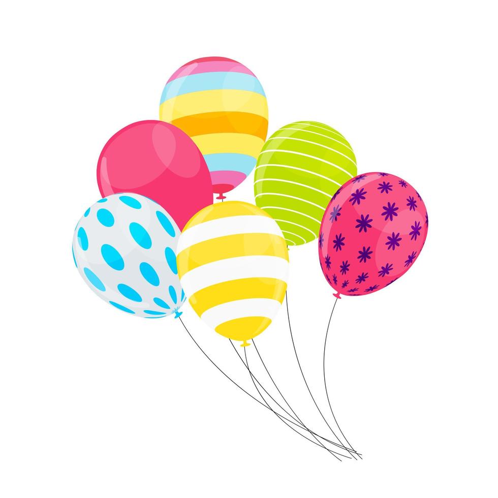 Simple holiday balloon isolated on white background. Vector Illustration