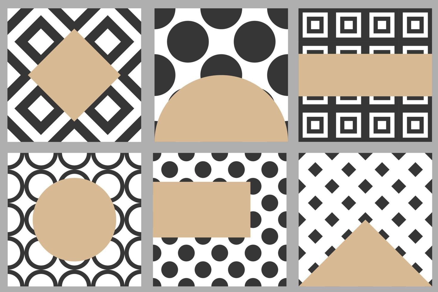 Conjunto de póster de diseño de portada de patrón geométrico de lujo abstracto, impresión para folleto, plantilla de cuaderno. ilustración vectorial vector