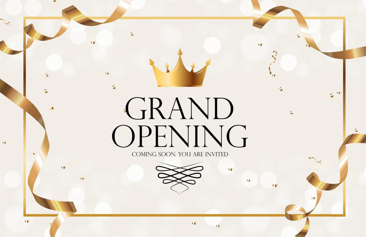 Grand Opening Luxury Invitation Banner Background. Vector Illustration