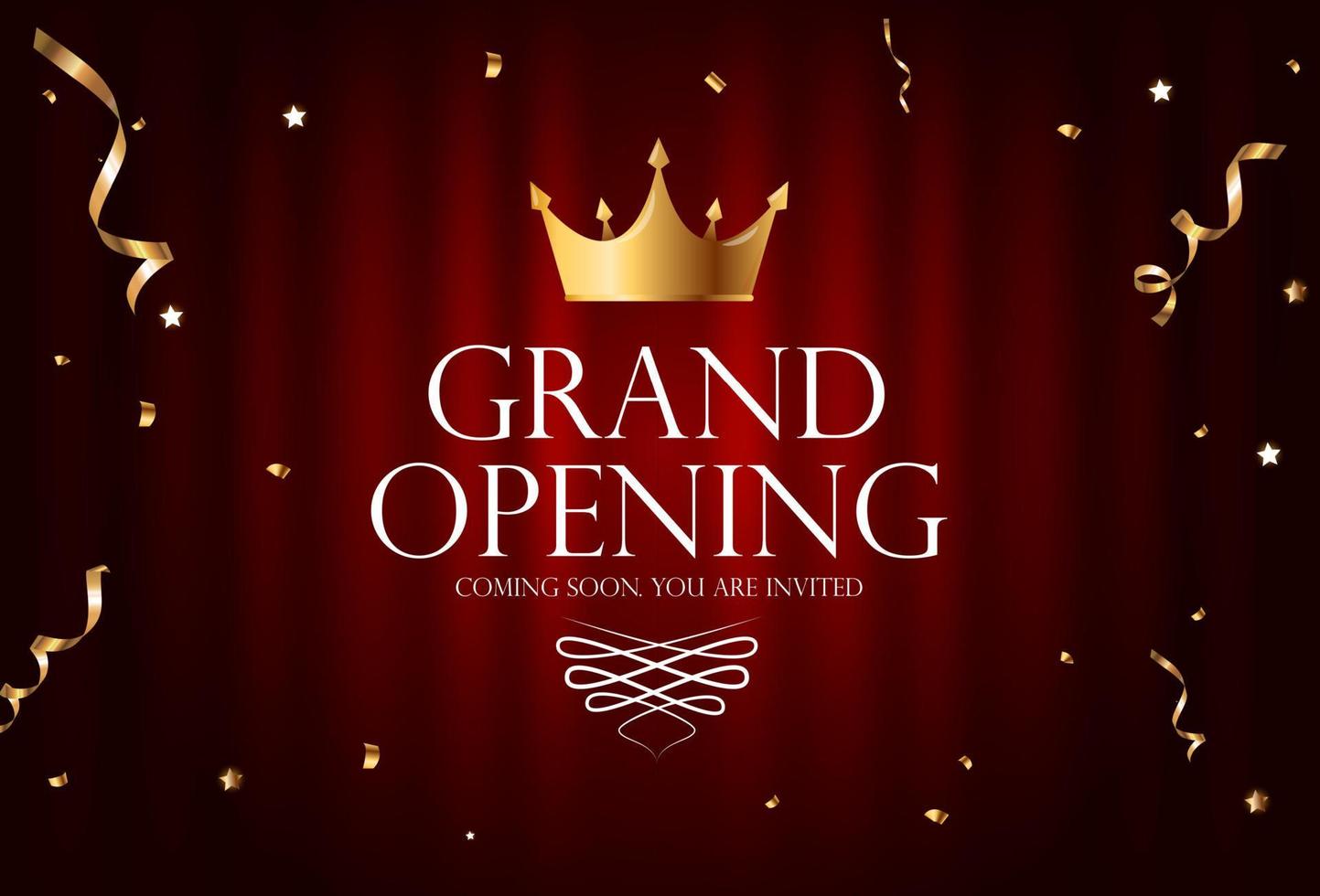 Grand Opening Luxury Invitation Banner Background. Vector Illustration