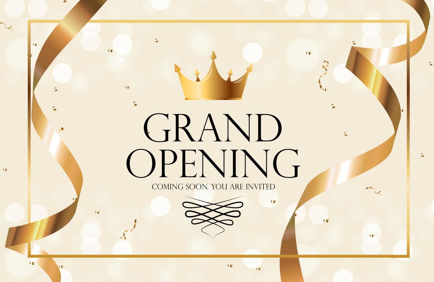 Grand Opening Luxury Invitation Banner Background Vector Illustration