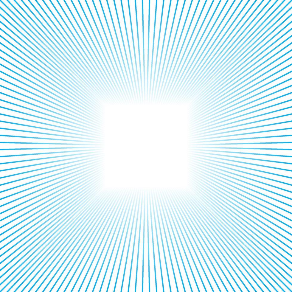 Abstract frame made of fading blue lines with white center. Vector Illustration