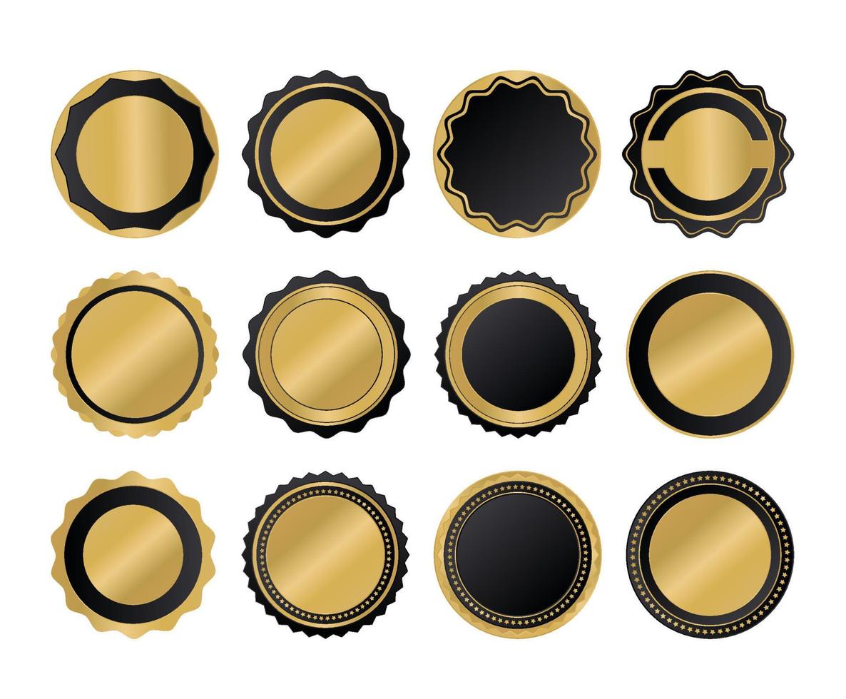 luxury golden quality label sign collection set. Vector Illustration
