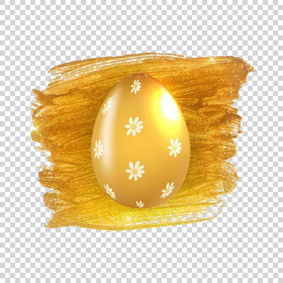 huevo de pascua con salpicaduras de pintura y marco dorado. ilustración vectorial vector