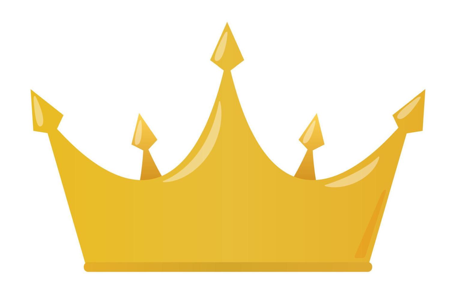 Princess Golden Crown Icon in Flat Style Isolated on white Background Vector Illustration