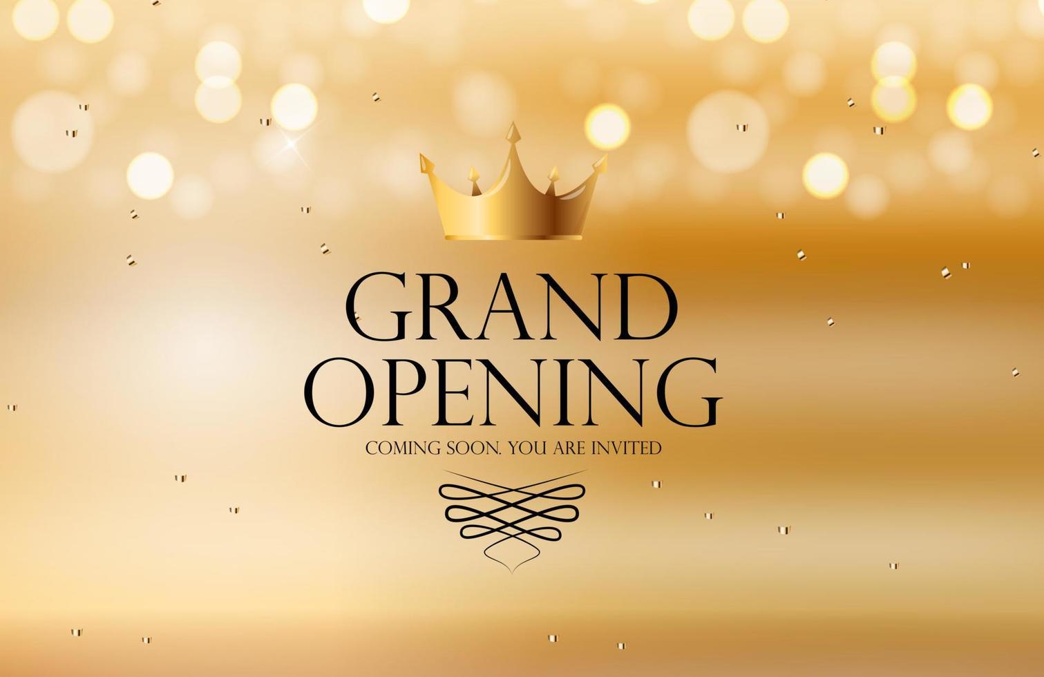 Grand Opening Luxury Invitation Banner Background. Vector Illustration