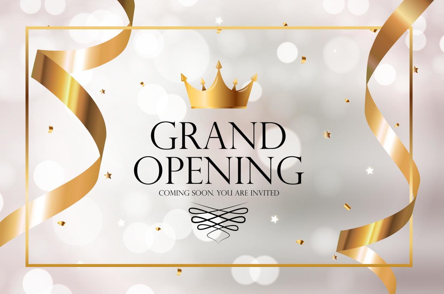 Grand Opening Luxury Invitation Banner Background. Vector Illustration