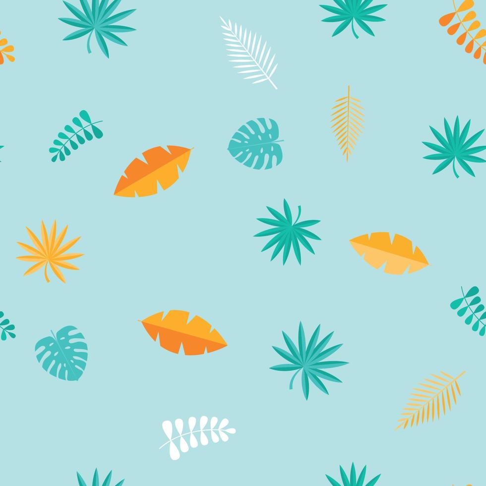 Tropical Palm Leaves Seamless Pattern Background. Vector Illustration