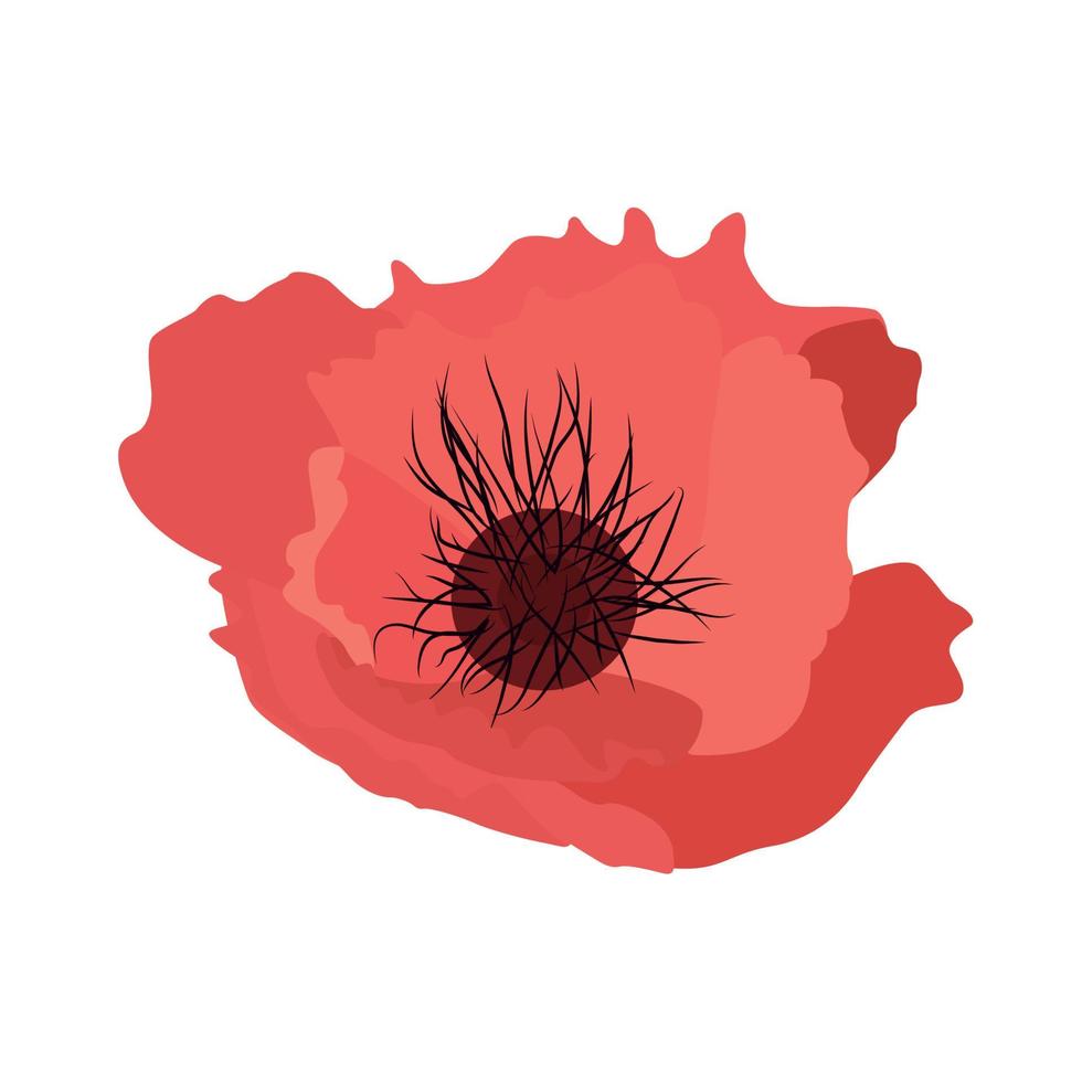 Simple flower poppy Vector Illustration 3516341 Vector Art at Vecteezy