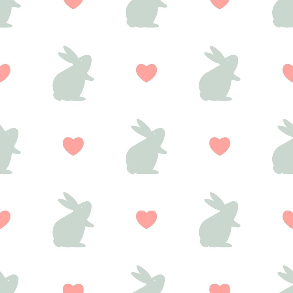 Easter seamless pattern with bunny. Vector Illustration