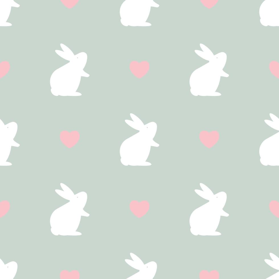 Easter seamless pattern with bunny. Vector Illustration