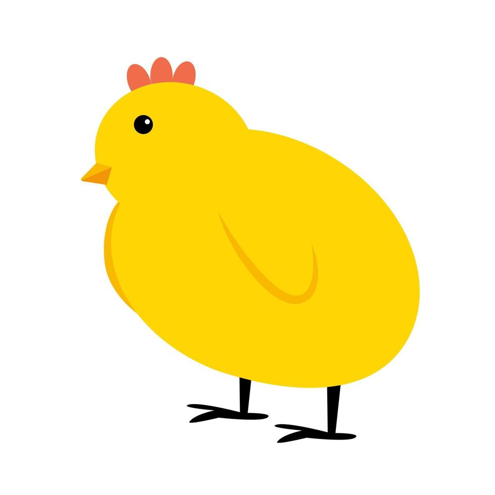 Little Yelllow Chicken simple icon. Vector Illustration