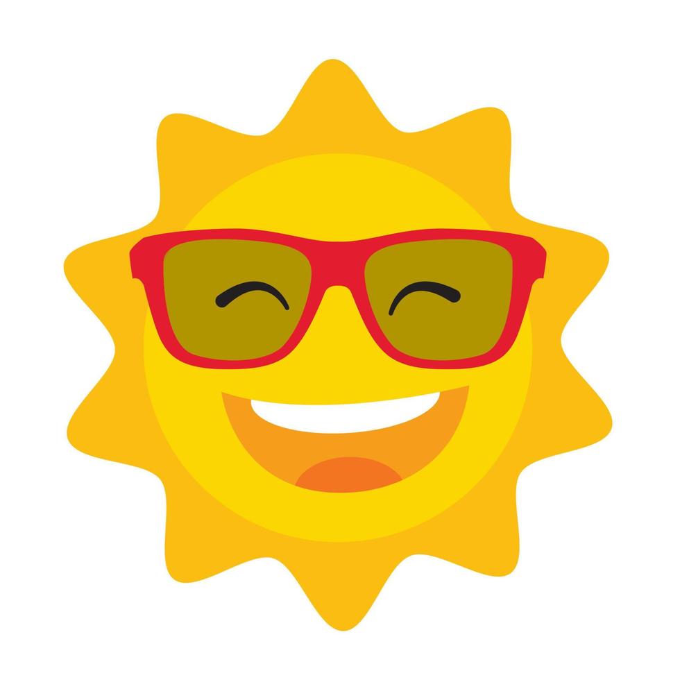 Sun in glasses icon vector illustration