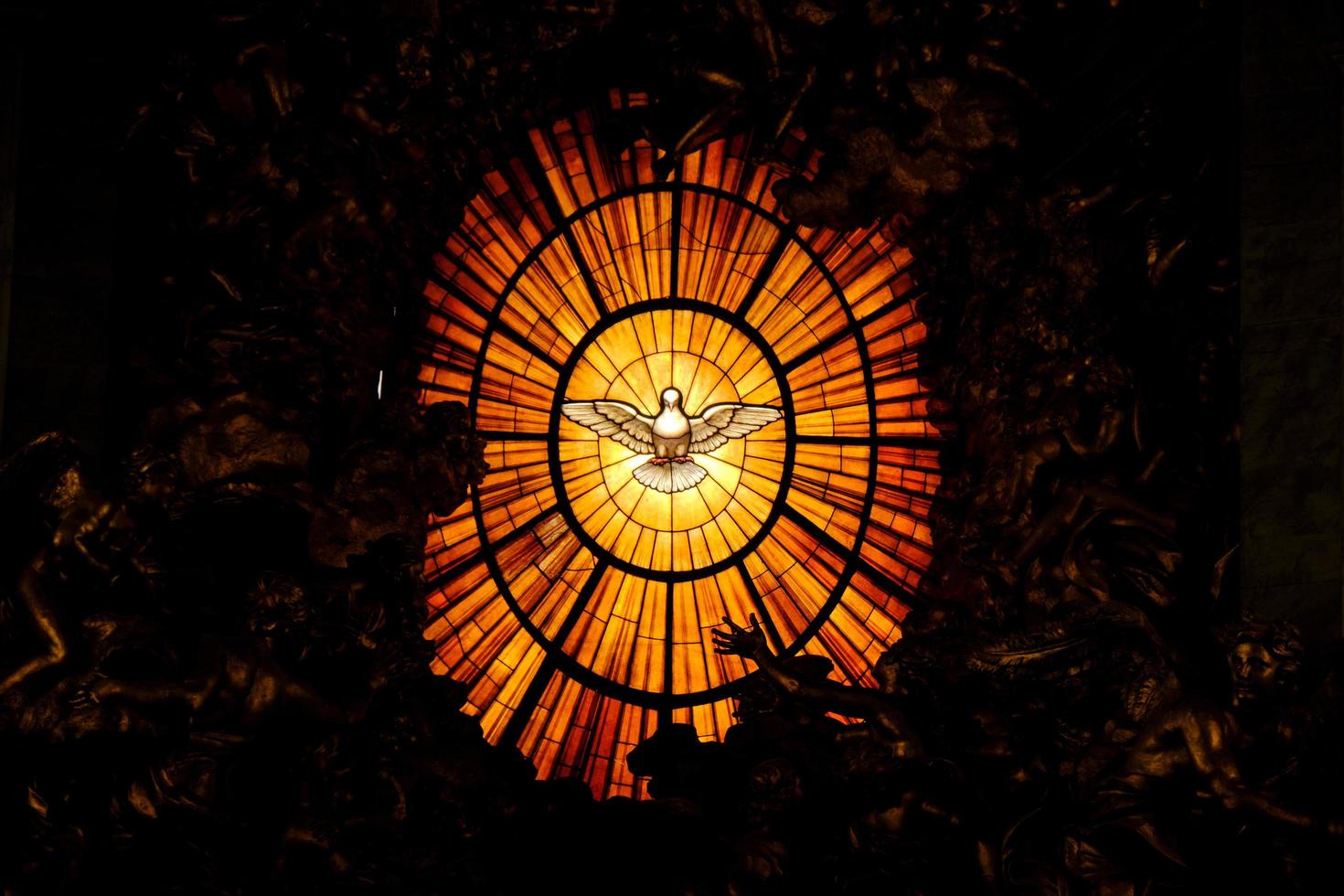 Holy spirit radiant dove symbol photo