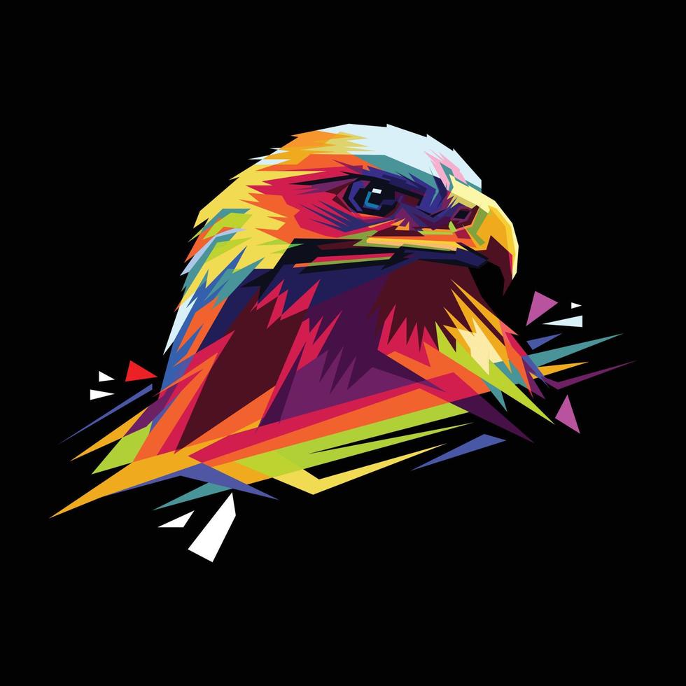 arte pop cabeza de águila vector
