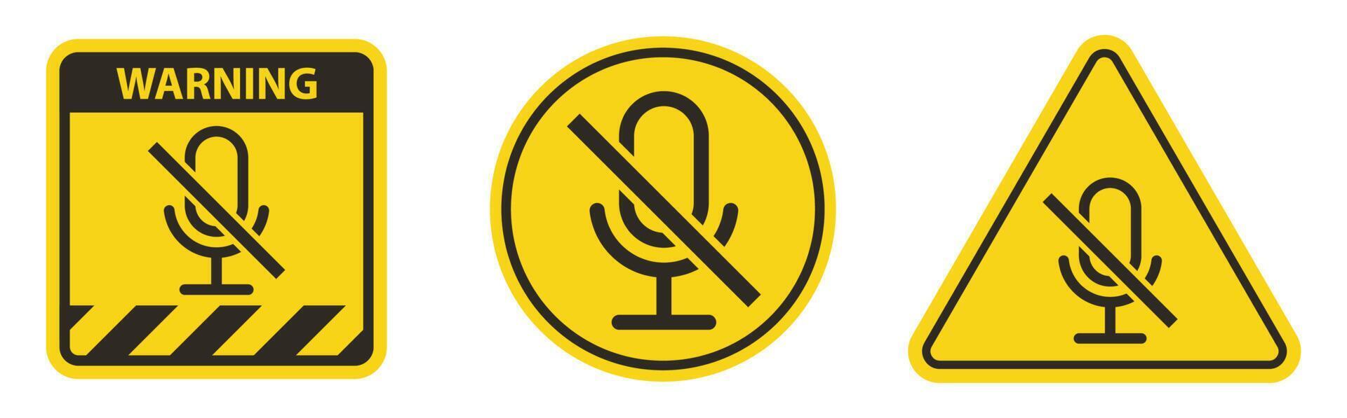 Do not record,Do not use Microphone icon,Speaker symbol vector