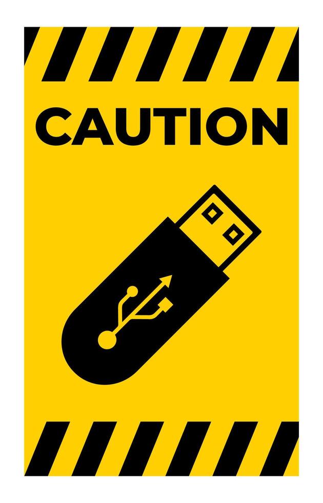 Do Not Use Flash Drive Symbol Sign Isolate On White Background,Vector Illustration vector