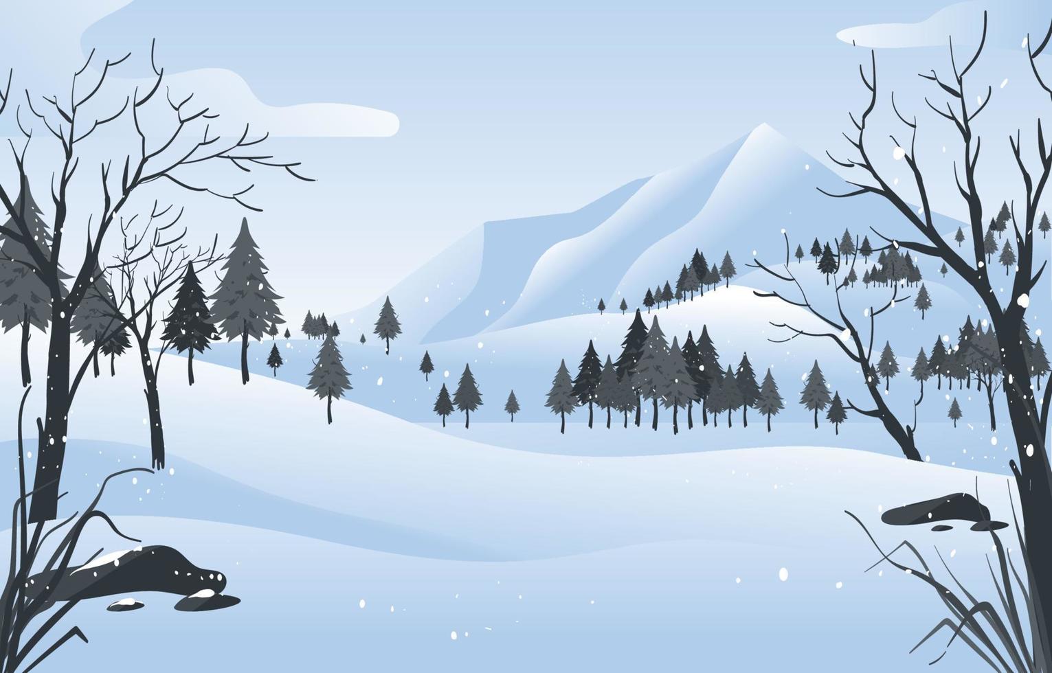 Winter Scenery Background Concept vector