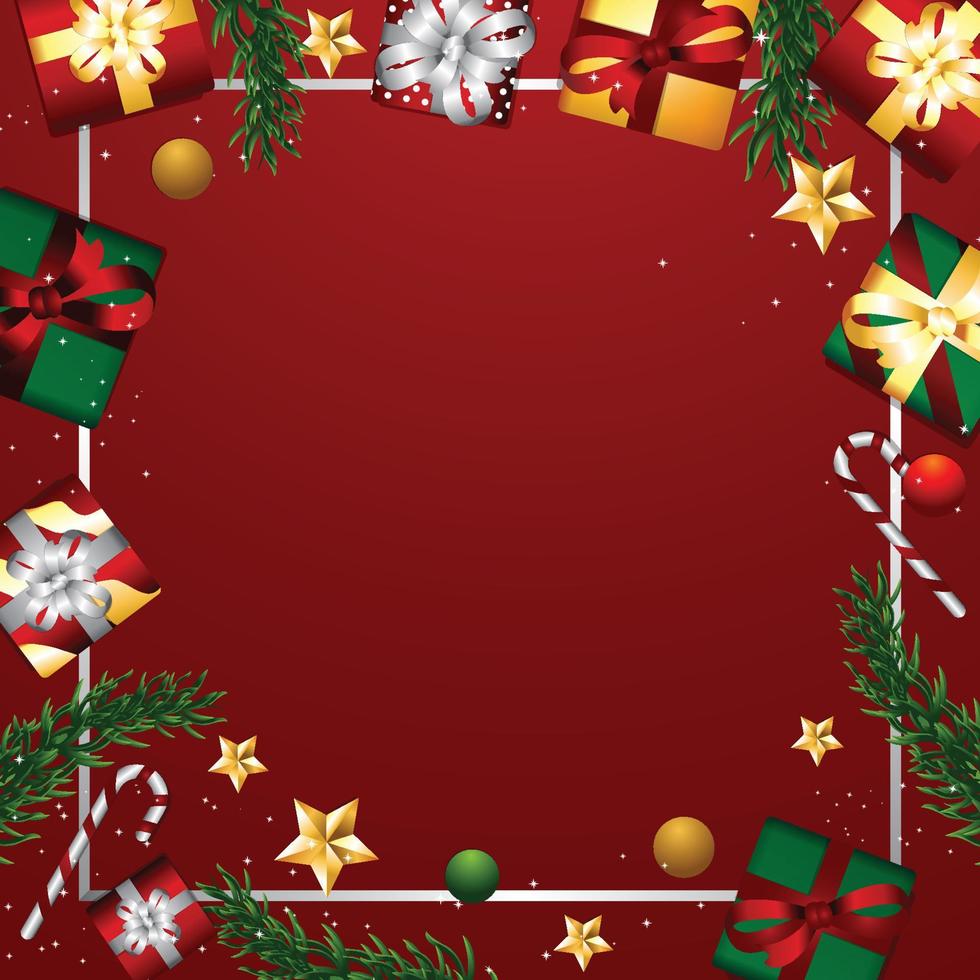 Christmas Gift Box Background Concept vector