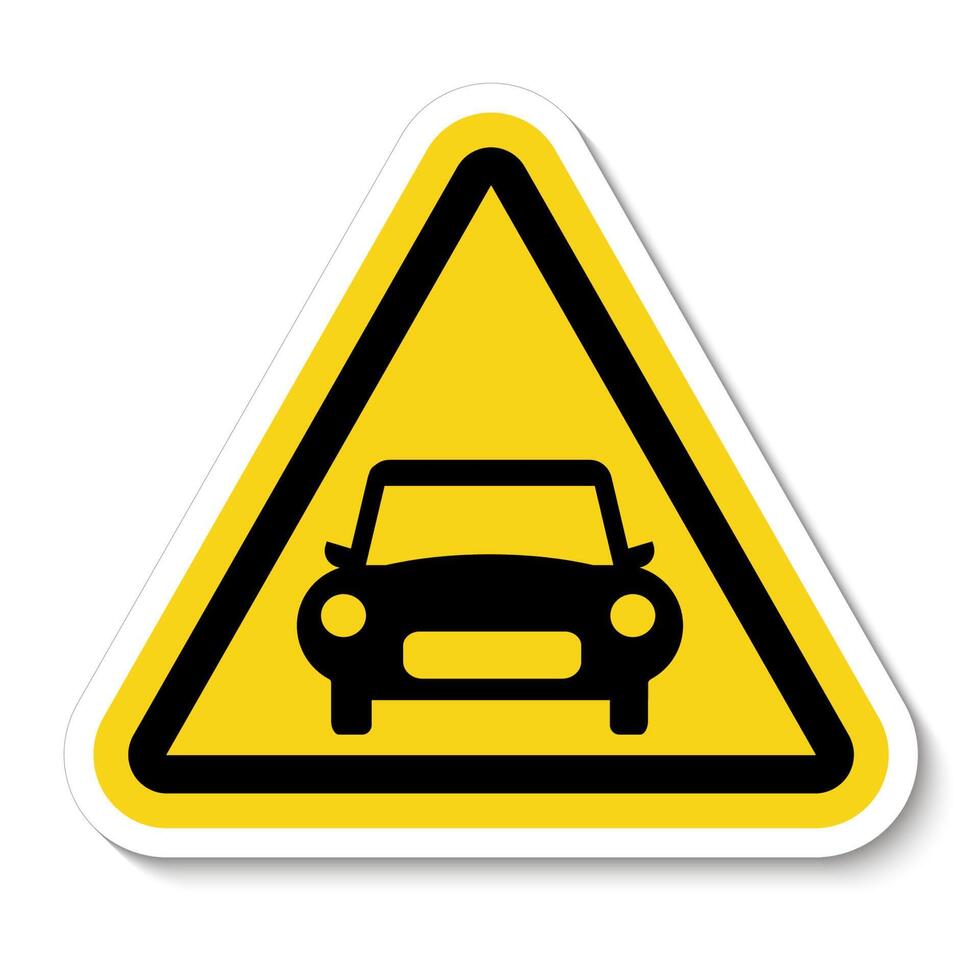 Car prohibition sign on white background vector