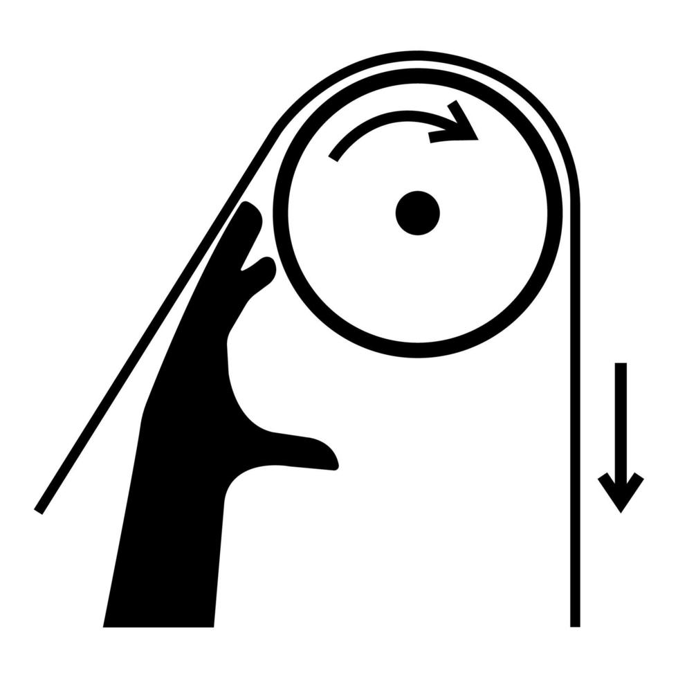 Rodillos de enredo de mano símbolo signo aislado sobre fondo blanco, ilustración vectorial vector