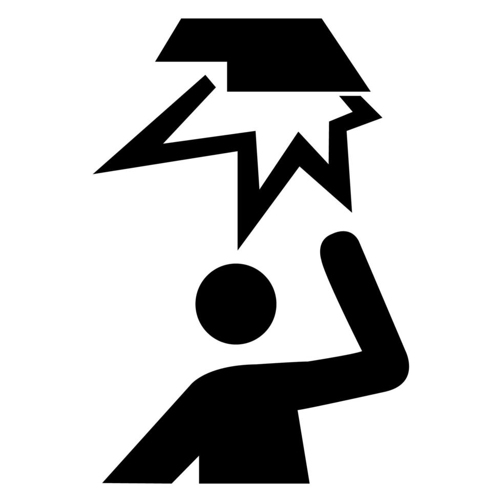 Beware Overhead Obstacles Symbol Isolate On White Background,Vector Illustration vector