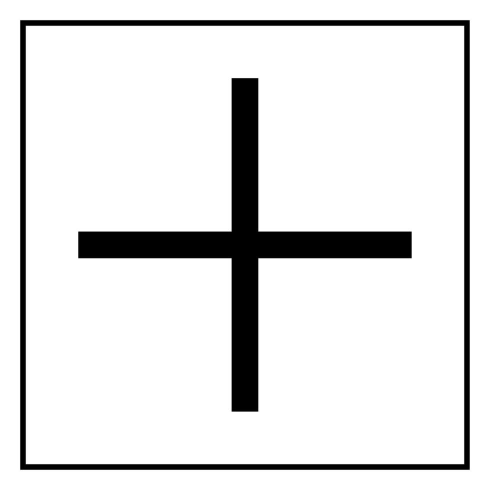 Caution Plus Positive Polarity Symbol Sign vector